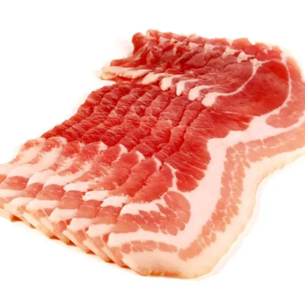 Raw bacon for catfish